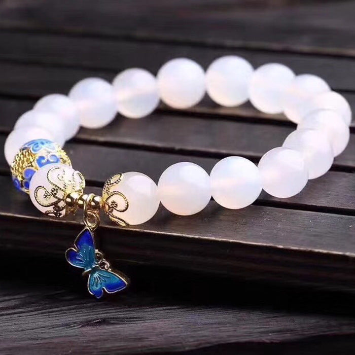 Natural white agate bracelet - Minihomy