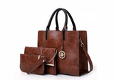 PU Leather Solid Color Handbag Shoulder Bags