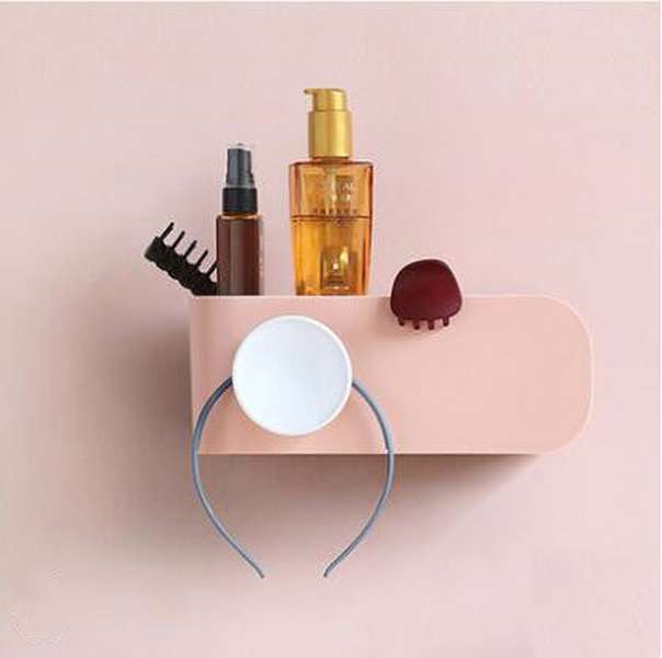 Bathroom hair dryer rack free punch hook bracket - Minihomy