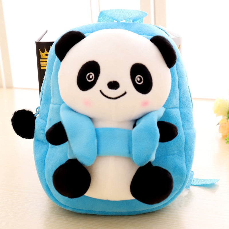 Cartoon panda plush children's school bag - Minihomy