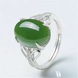 Green Agate Ring Simple Retro - Minihomy