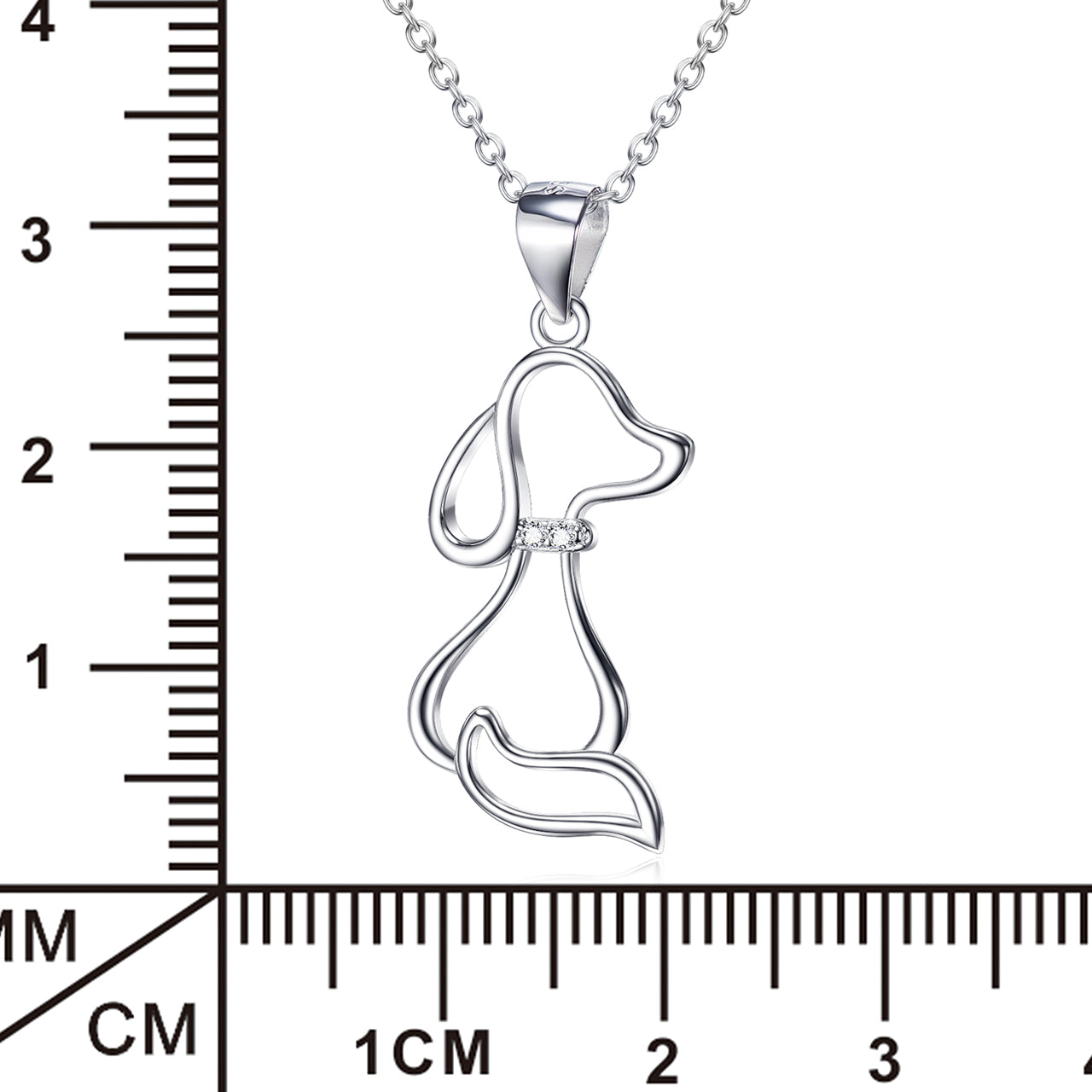 Ladies 925 Sterling Silver Jewelry Dog Necklace - Minihomy