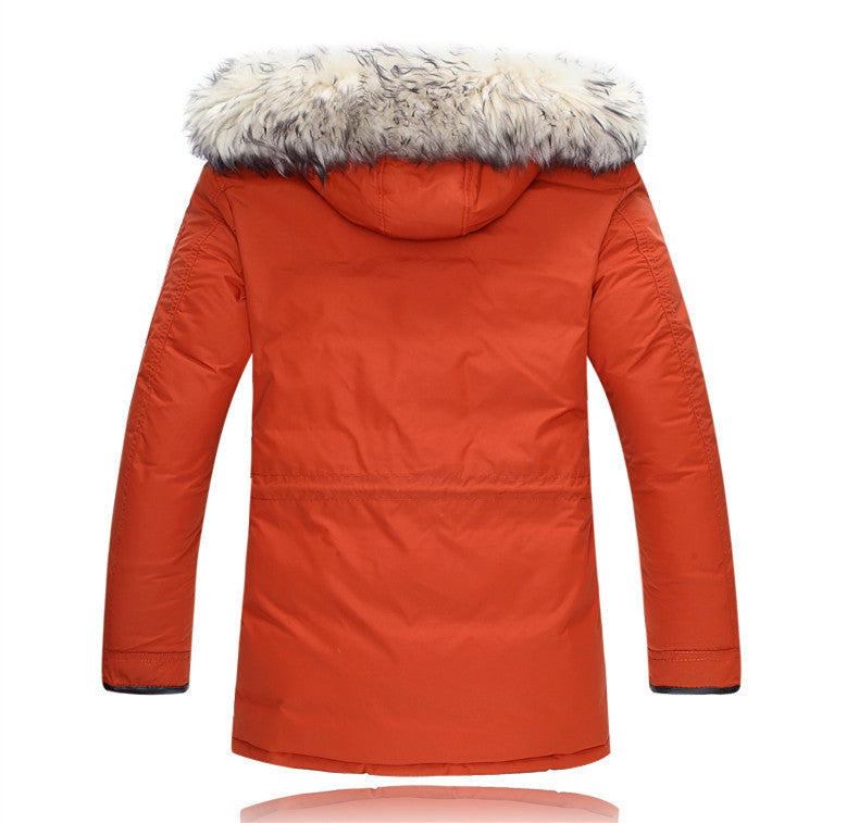 Men's Down Jacket Mid-length Solid Color Thicker - Minihomy