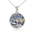 Sterling Silver Family Tree of Life  Pendant Necklace with Owl