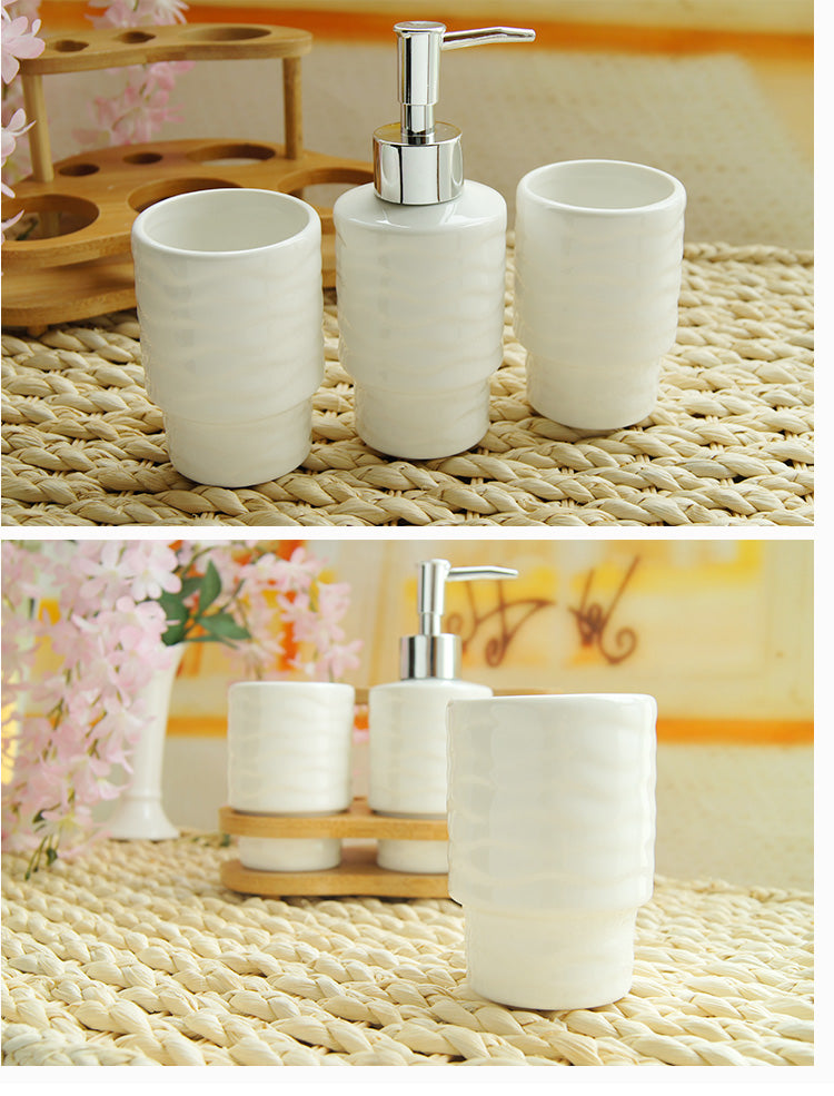 Bathroom Accessories Set Soap Dispenser/Toothbrush Holder/Tumbler - Minihomy