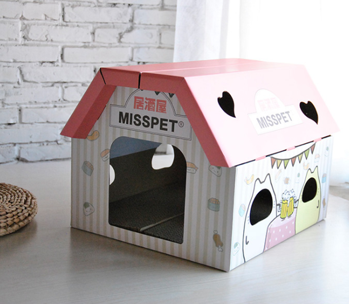 Izakaya coffee house cat scratch board cat litter cat toy corrugated paper cat house - Minihomy