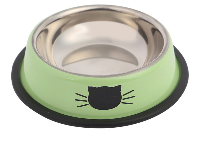 Color stainless steel pet cat bowl