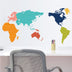 animal world map wall stickers for kids rooms living room home decorations decal mural art diy office wall art - Minihomy