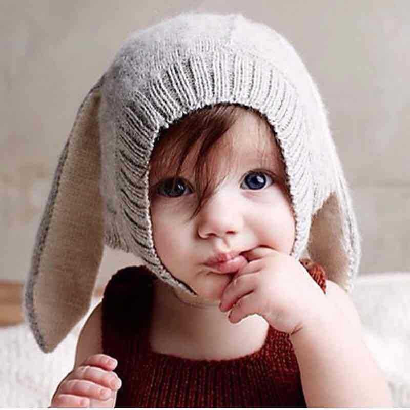 Infant Knitted Baby Hat Adorable Rabbit Long Ear Hat