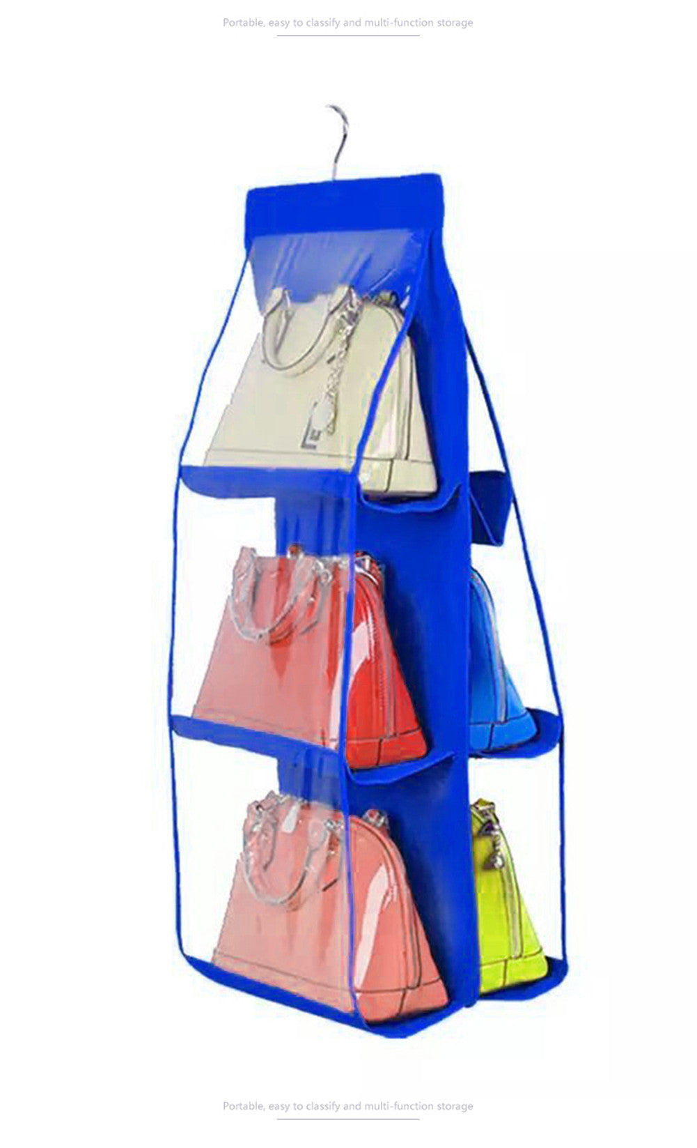 Double-sided Six-layer Visible Transparent Hanging Bag Storage