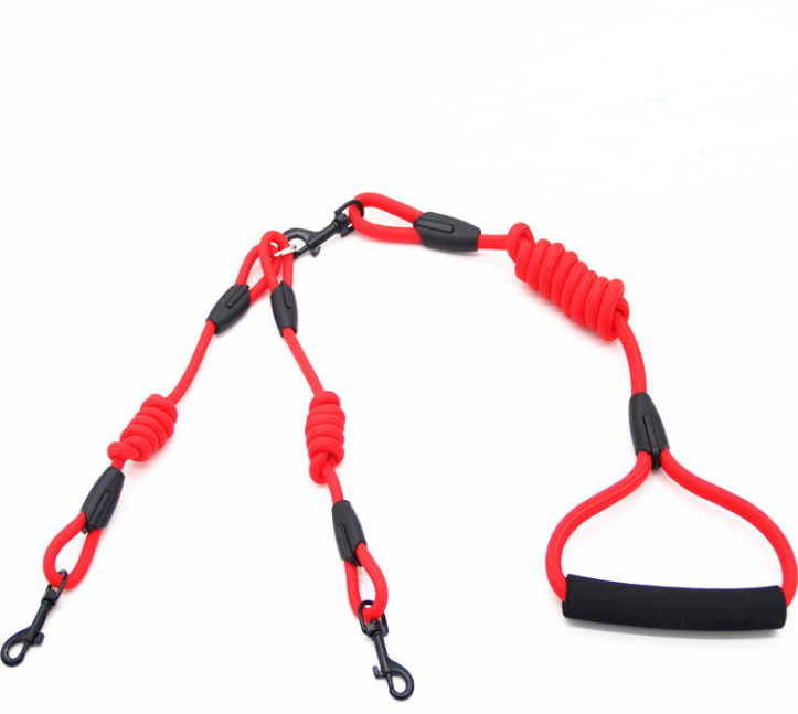 Double traction rope dog walking training - Minihomy