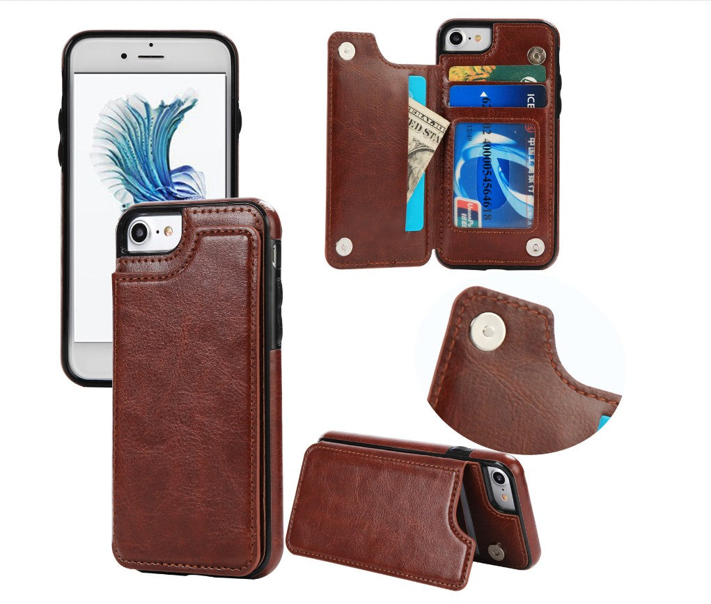 Apple-Compatible Cell Phone Shell: Rear Cover Protective Leather Case - Minihomy