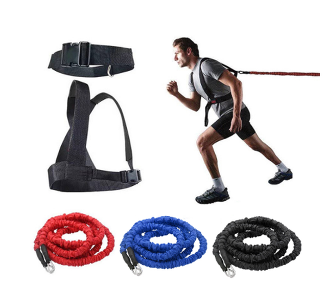 Double resistance band pull rope stretch track and field track and field race force explosive jump - Minihomy