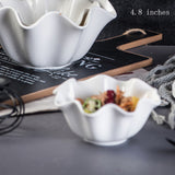 Creative Pure White Ceramic Bowl Crimp Sauce Dish - Minihomy