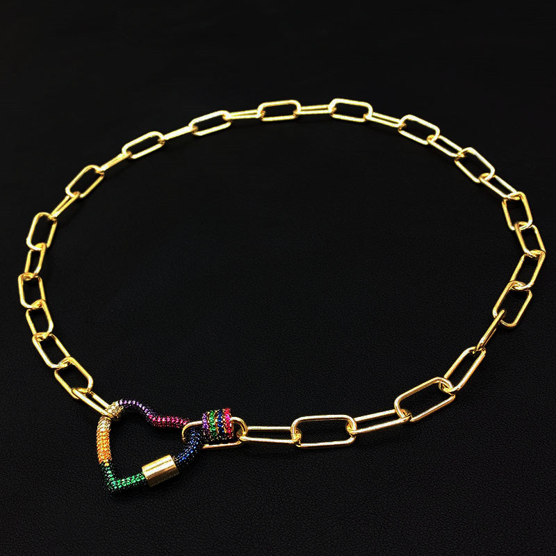 Rainbow Love Clavicle Chain Female Interlocking Love Chain