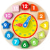 Teaching Time Number Blocks Puzzle Wooden Shape Color Sorting Clock