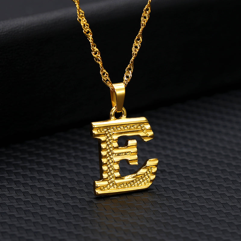 26 letters gold-plated pendant necklace - Minihomy