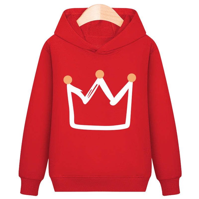 Crown hooded plus velvet sweatshirt - Minihomy