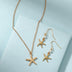 Natural pearl shell starfish set chain