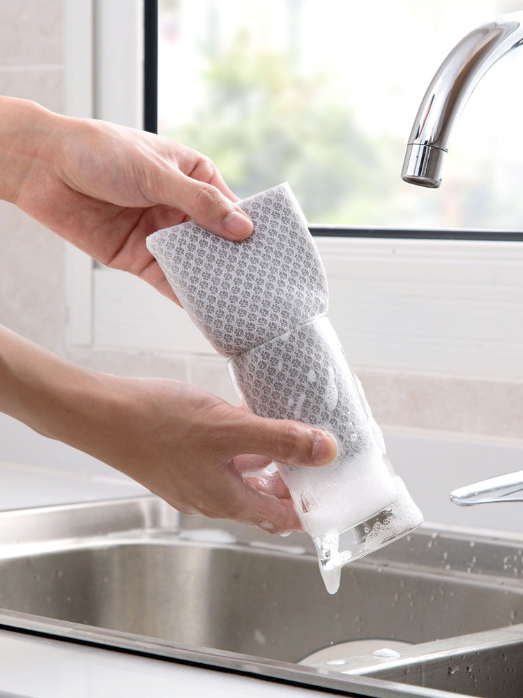 Diamond mesh cloth easy to foam kitchen cleaning sponge - Minihomy