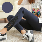 Triangular Side Lace Carving Slimming Leggings