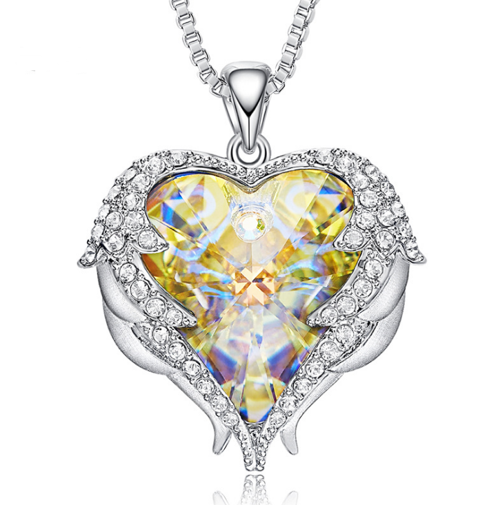 Elements Crystal S925 Sterling Silver Angel Necklace - Minihomy