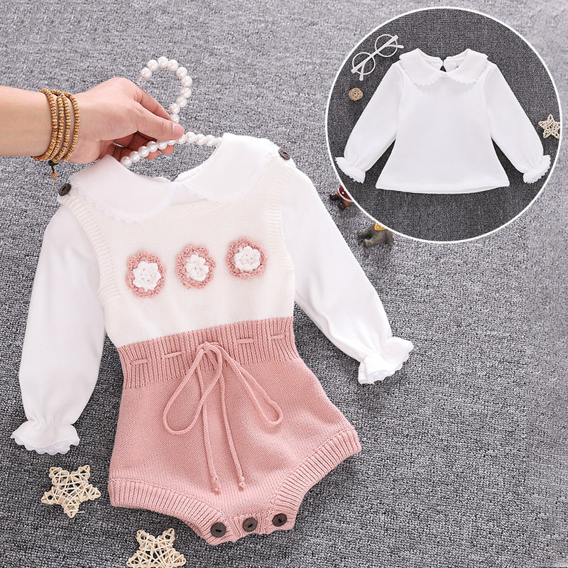 Newborn Knitted Clothes Spring Autumn Toddler Baby Girl Rompers