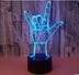 I love you gesture 3D lamp colorful touch remote control sign language 3D LED lamp Valentine''s Day gift - Minihomy