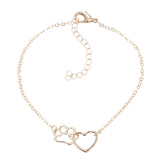 Dog claw heart pendant hollow clavicle chain - Minihomy