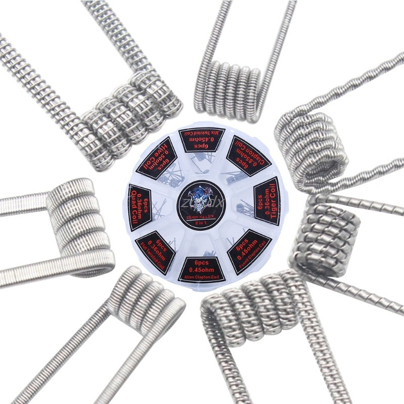 48pcs Pre Built Coils Rta Rda Flat Twisted Fused Clapton Qua