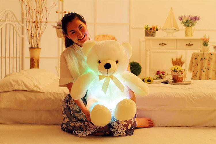 Creative Light Up LED Teddy Bear Stuffed Animals Plush Toy Colorful Glowing Christmas Gift For Kids Pillow - Minihomy