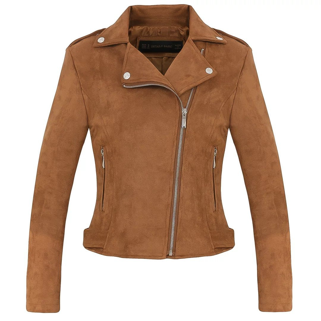 Slim Short Leather Jacket Deerskin Women