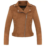 Slim Short Leather Jacket Deerskin Women