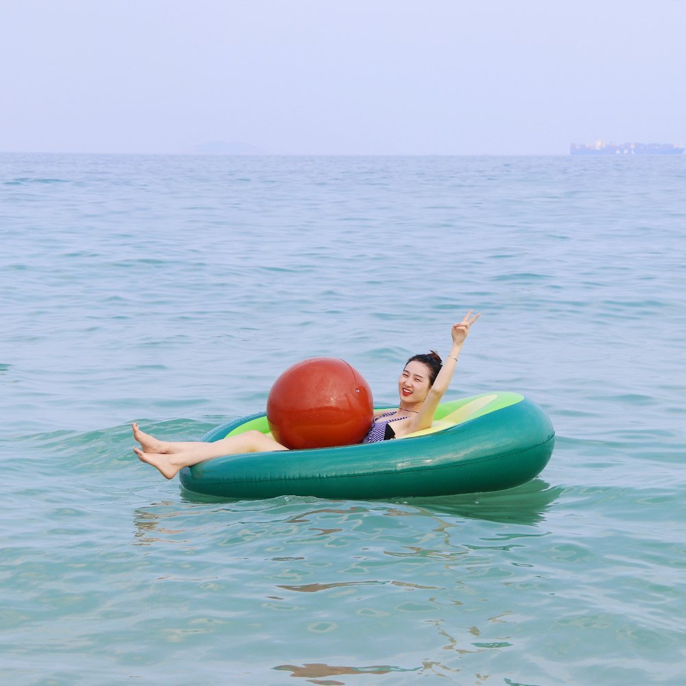 Inflatable Giant Avocado Pool Swimming Float Ring - Minihomy