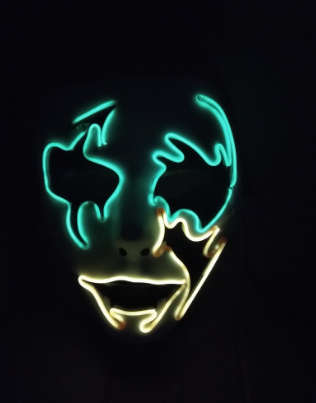 Halloween Skeleton Mask LED Glow Scary EL-Wire Mask - Minihomy