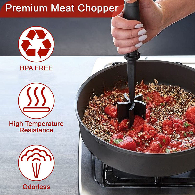 Multifunctional Meat Chopper Heat Resistant Meat Masher Nylon Hamburger Chopper - Minihomy