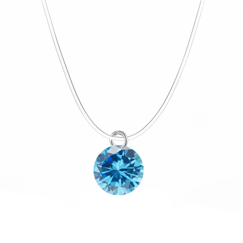 Multi-claw Diamond Zircon Pendant Necklace - Minihomy