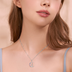 Crescent Moon Family Necklace for Women Teens Sterling Silver Jewelry with Crystal