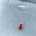 18k Gold Necklace Women's Classic Summer Adjustable Carnelian Clavicle Chain