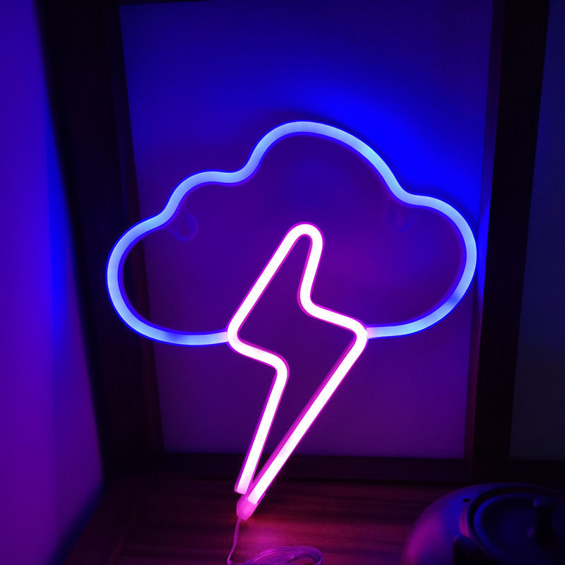 Led Cloud Lightning Neon Light Creative Wall Hanging - Minihomy