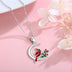 925 Sterling Silver Cardinal Red Bird Crescent Moon Pendant Memorial Necklace