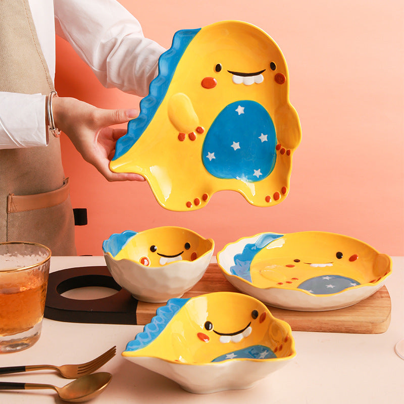 Creative Dinosaur Ceramic Japanese Cute Children's Tableware Set