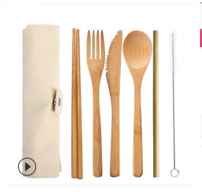 Portable Bamboo Tableware 6-Piece Set - Minihomy