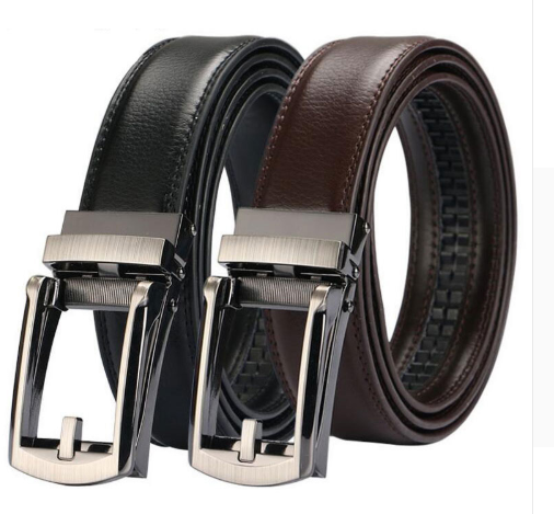 Men's Leather Belt with Fake Pin Buckle - Comfortable & Stylish