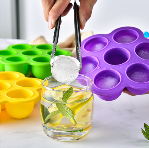 Kitchen Summer Home-Made Ice Cream 7-Hole Silicone Popsicle Multifunctional Ice Tray Mold