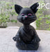 Whimsical Black Buddha Cat Figurine Meditation Yoga Collectible Happy Cat Decor Home Garden Decoration Garden Ornament