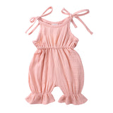 Newborn Toddler Baby Girls Sleeveless Solid Romper Jumpsuit Outfit