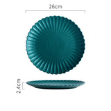 Creative Simple Solid-color Ceramic Plate Fruit Cake Plate Round Beef Steak Western Plate - Minihomy