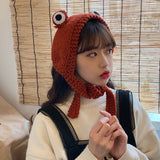 Big eyes frog woolen hat