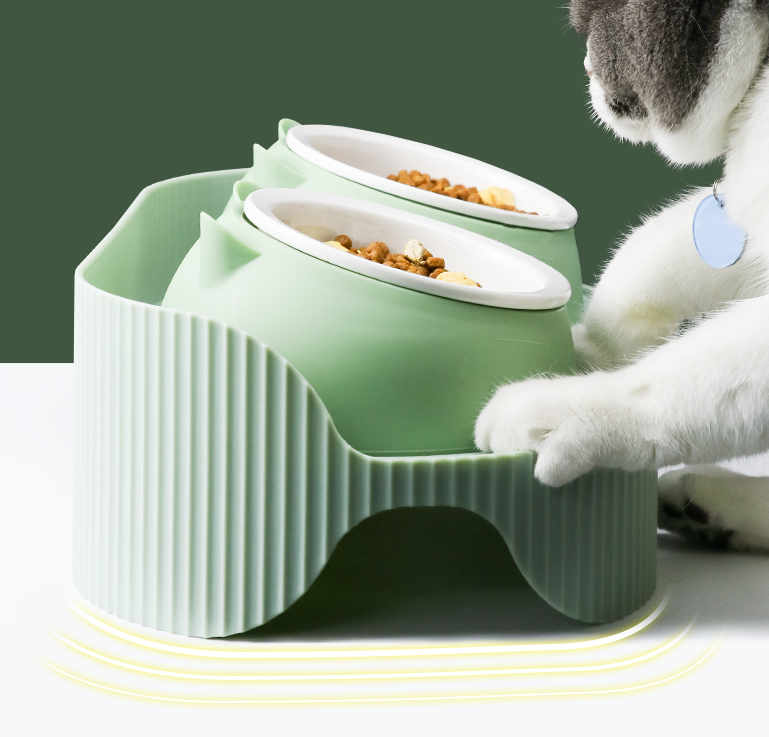 Pet Cat Bowl Ceramic Protect Cervical Spine Food Bowl